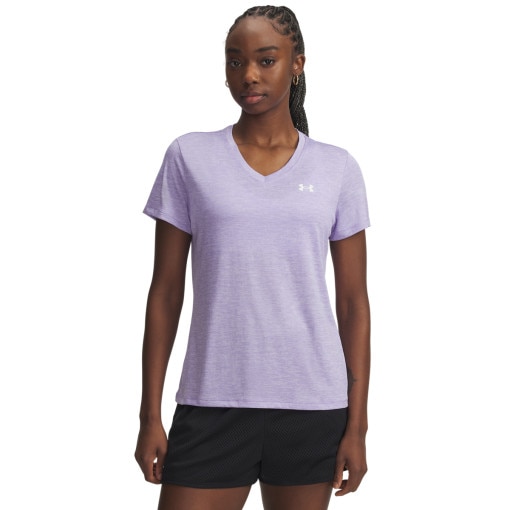  UNDER ARMOUR Damska koszulka treningowa Under Armour Tech SSV Twist  fioletowa Fioletowy