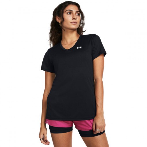 UNDER ARMOUR Damska koszulka treningowa Under Armour UA Tech SSV Solid  czarna Czarny