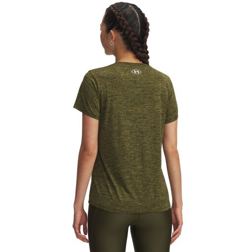 Damska koszulka treningowa Under Armour Tech SSC- Twist - khaki