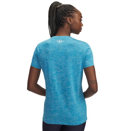 Damska koszulka treningowa Under Armour Tech SSC- Twist - niebieska