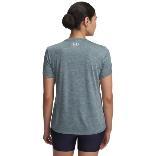 Damska koszulka treningowa Under Armour Tech SSC- Twist - niebieska