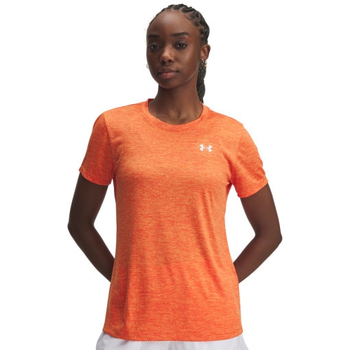  UNDER ARMOUR Damska koszulka treningowa Under Armour Tech SSC Twist  pomarańczowa Pomarańczowy