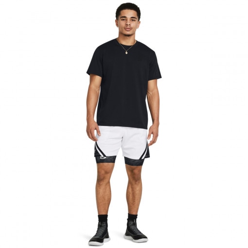 UNDER ARMOUR Męskie spodenki do koszykówki Under Armour Curry Mesh  białe Biały