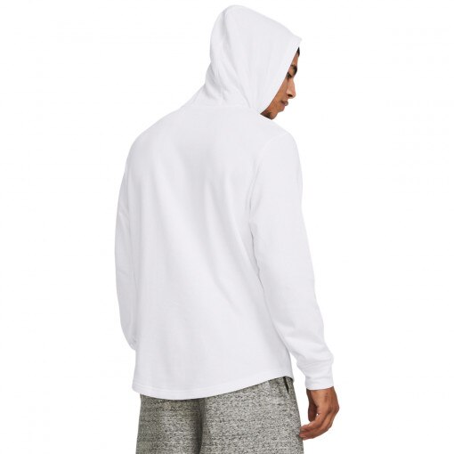 Męska bluza dresowa nierozpinana z kapturem Under Armour UA Rival Terry Graphic Hood - biała