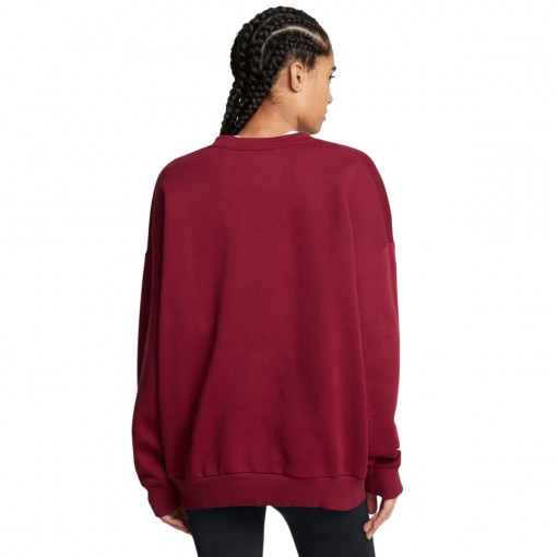 Damska bluza dresowa nierozpinana bez kaptura Under Armour UA Rival Fleece OS Crew - czerwona