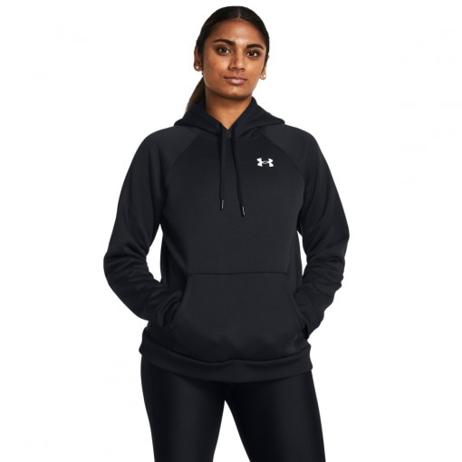 UNDER ARMOUR Damska bluza dresowa nierozpinana z kapturem Under Armour UA Armour Fleece Hoodie  czarna Czarny
