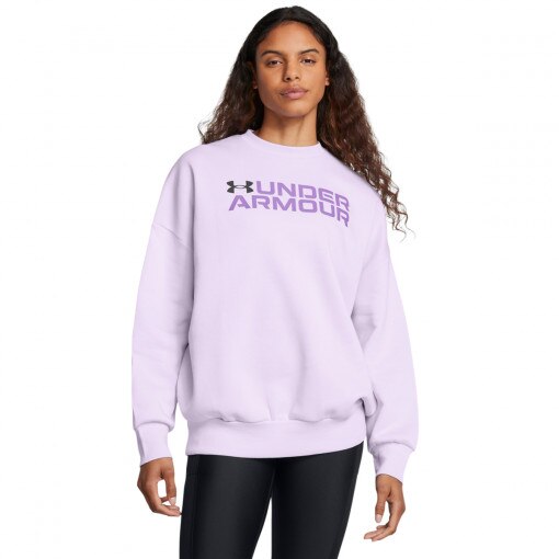 UNDER ARMOUR Damska bluza dresowa Under Armour Rival Fleece Wordmarkos Crew  fioletowa Fioletowy