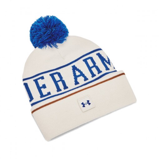 Męska czapka zimowa Under Armour M Halftime Pom Beanie - biała
