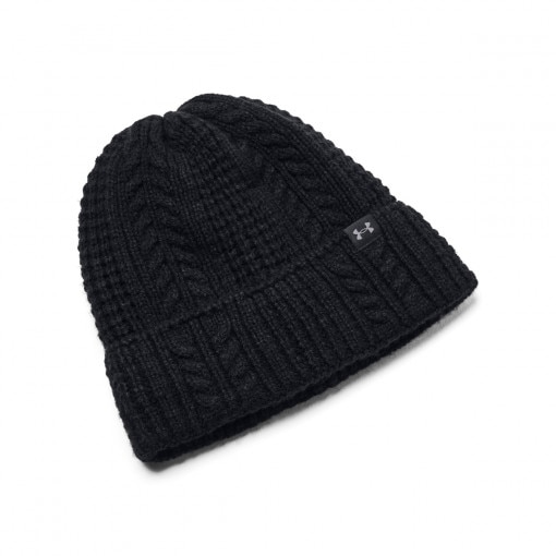 UNDER ARMOUR Damska czapka zimowa Under Armour W Halftime Cable Knit Beanie  czarna Czarny