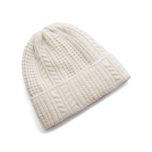 Damska czapka zimowa Under Armour W Halftime Cable Knit Beanie - beżowa