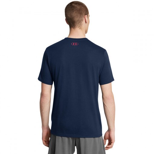 Męski t-shirt z nadrukiem Under Armour UA M Boxed Sports Updated Ss - granatowy