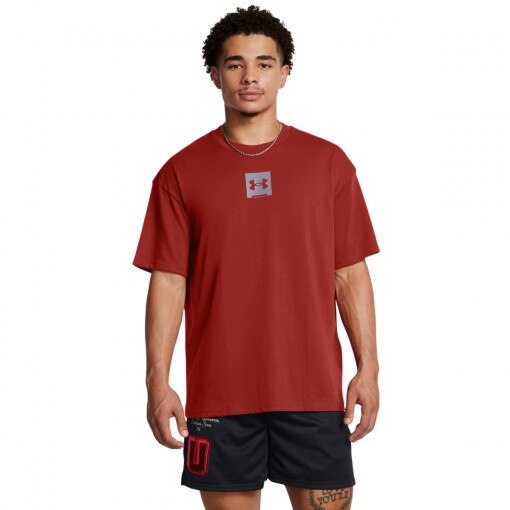 UNDER ARMOUR Męski tshirt z nadrukiem Under Armour UA M Hw Os Sm Box Ss  czerwony Czerwony