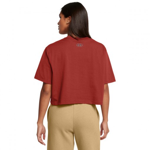 Damski t-shirt crop-top Under Armour UA W Boxy Crop Logo Ss - czerwony