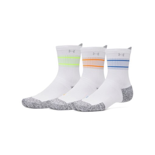 UNDER ARMOUR Skarpetki do biegania uniseks (3pack) Under Armour UA AD Run Cushion 3pk Crew  białe Biały