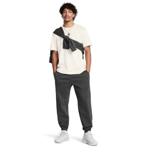 UNDER ARMOUR Męskie spodnie dresowe Under Armour UA Curry Jogger Splash  szare Czarny