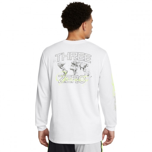 Męski longsleeve treningowy Under Armour UA Curry Long Sleeve Tee - biały
