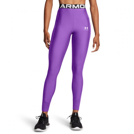 Damskie legginsy treningowe Under Armour Heatgear Rib Legging - fioletowe