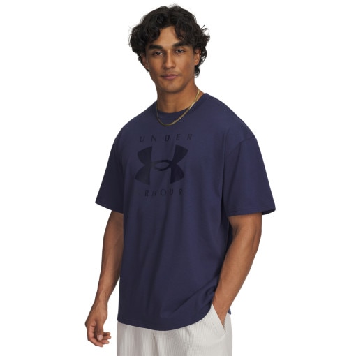 UNDER ARMOUR Męski tshirt z nadrukiem Under Armour UA M Hw Os Branded Ss  granatowy Granatowy