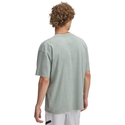 Męski t-shirt z nadrukiem Under Armour UA M Hw Os Logo Wash Ss -  zielony