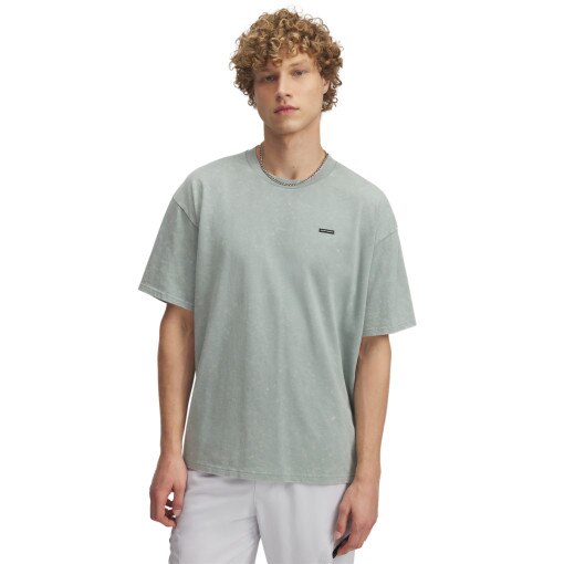 UNDER ARMOUR Męski tshirt z nadrukiem Under Armour UA M Hw Os Logo Wash Ss   zielony Zielony