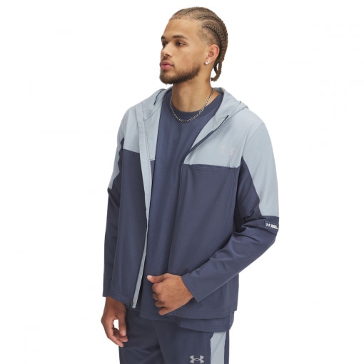 UNDER ARMOUR Męska kurtka treningowa Under Armour Vanish Woven Utility Jacket  szara Szary