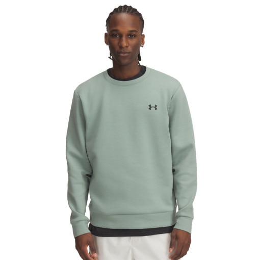UNDER ARMOUR Męska bluza dresowa nierozpinana bez kaptura Under Armour UA Unstoppable Flc Crew Eu  zielona Zielony