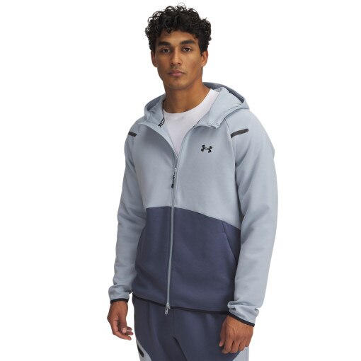 UNDER ARMOUR Męska bluza dresowa rozpinana z kapturem Under Armour UA Unstoppable Flc Fz Hd Eu  szara Szare