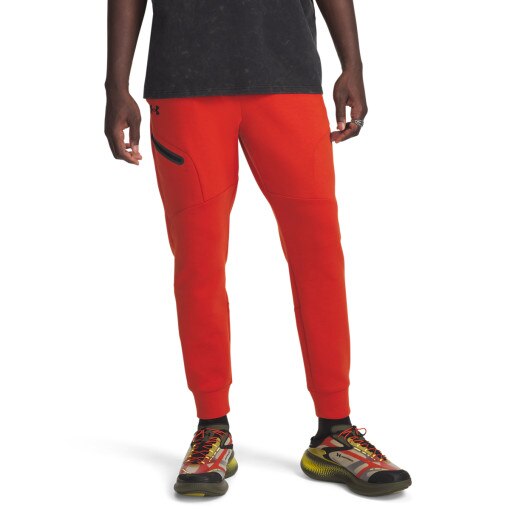 Męskie spodnie treningowe Under Armour UA Unstoppable Flc Jgr Eu - czerwone