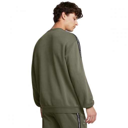 Męska bluza dresowa nierozpinana bez kaptura Under Armour UA Icon Fleece Crew Taping - zielona
