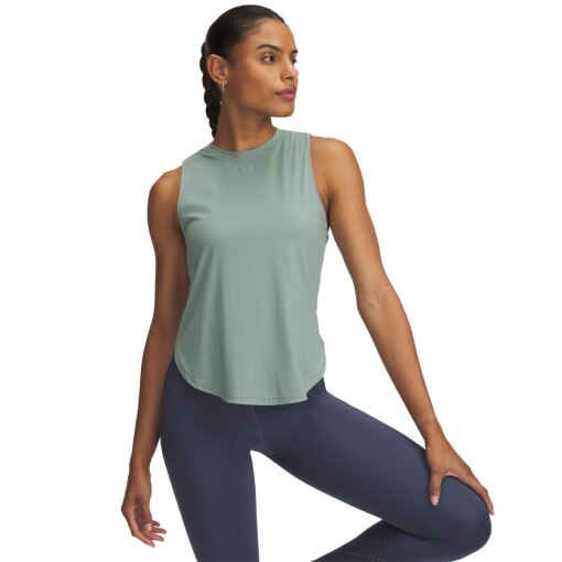 UNDER ARMOUR Damski top do biegania Under Armour UA Launch Elite Tank  zielony Zielony