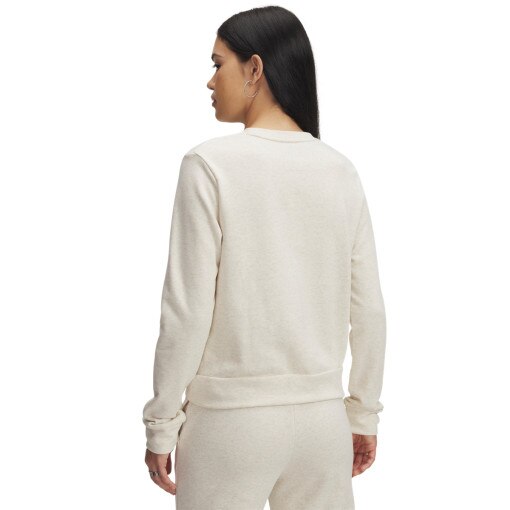 Damska bluza dresowa nierozpinana bez kaptura Under Armour UA Rival Terry Crew - beżowa