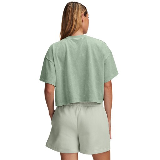 Damski t-shirt crop top Under Armour UA Heavyweight Wash SS - zielony