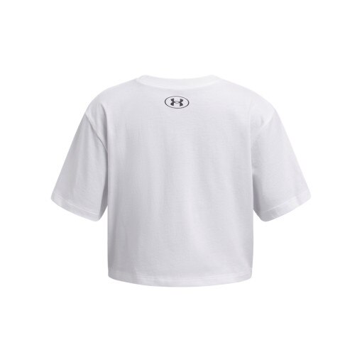 Dziewczęca koszulka oversize Under Armour UA Rival SS - biała