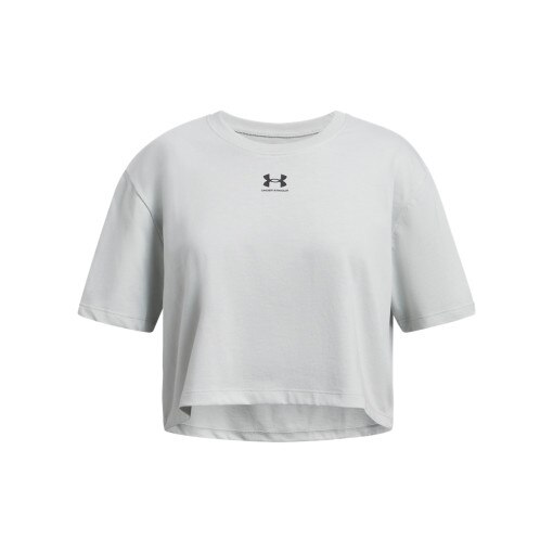 UNDER ARMOUR Dziewczęca koszulka oversize Under Armour UA Rival SS  szara Szary