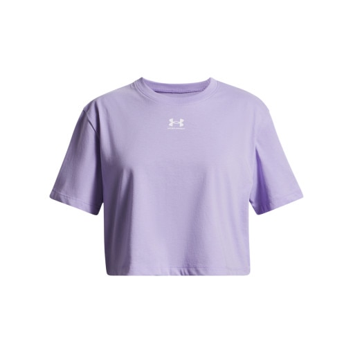 UNDER ARMOUR Dziewczęca koszulka oversize Under Armour UA Rival SS fioletowa Fioletowy