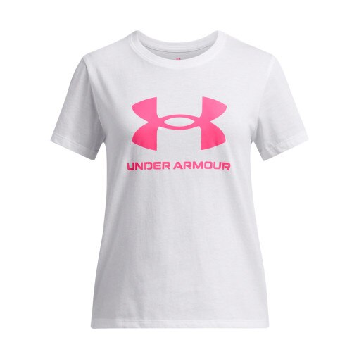 UNDER ARMOUR Dziewczęcy tshirt z nadrukiem Under Armour UA Big Logo SS  biały Biały