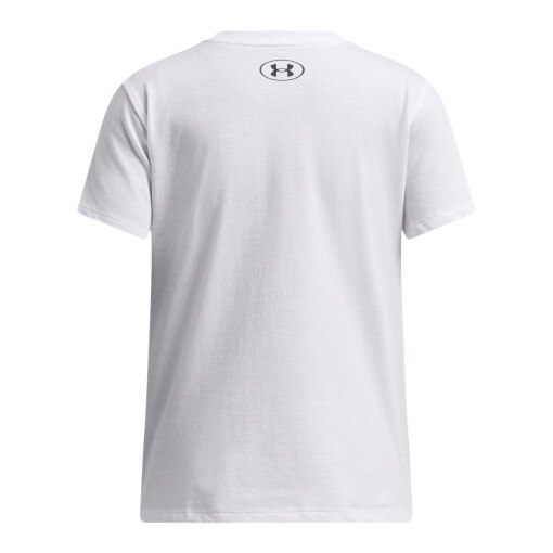 Dziewczęcy t-shirt z nadrukiem Under Armour UA Big Logo UA Fill SS - biały