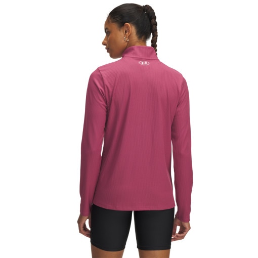 Damski longsleeve treningowy Under Armour Tech Rib 1/2 Zip - różowy