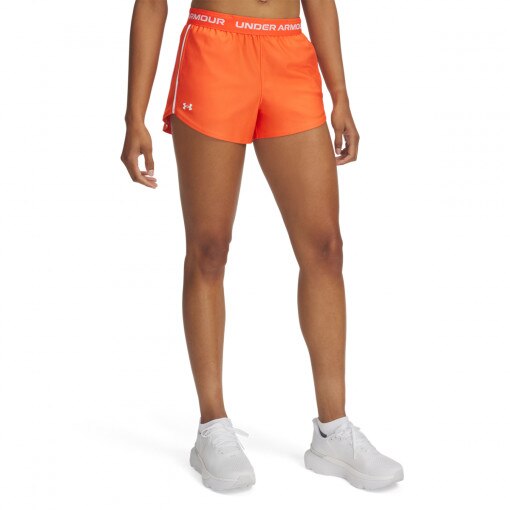 Damskie spodnie treningowe Under Armour Tech Play Up Shorts - pomarańczowe