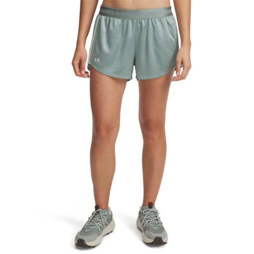 Damskie spodenki treningowe Under Armour Tech Play Up Shine Shorts - zielone 