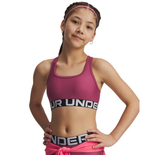 UNDER ARMOUR Dziewczęcy biustonosz treningowy Under Armour G Crossback Bra  różowy Różowy