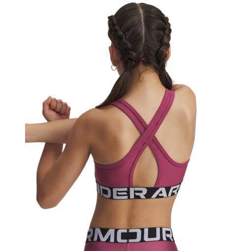 Dziewczęcy biustonosz treningowy Under Armour G Crossback Bra - różowy