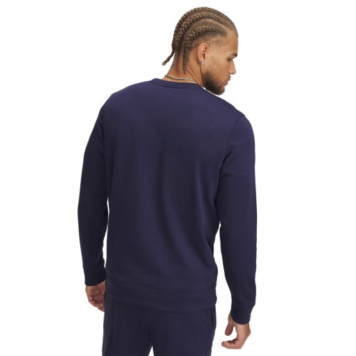 Męska bluza dresowa nierozpinana bez kaptura Under Armour UA Rival Terry Logo Crew - granatowa