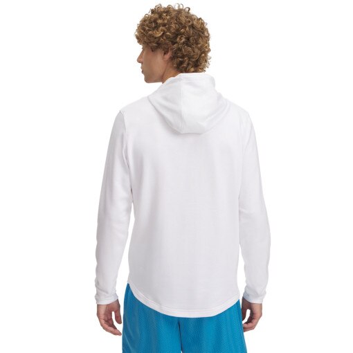 Męska bluza dresowa nierozpinana z kapturem Under Armour UA Rival Terry Logo Hood - biała
