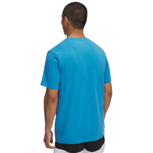 Męski t-shirt z nadrukiem Under Armour UA Hoops Net - niebieski