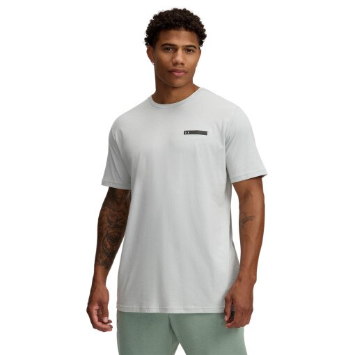 UNDER ARMOUR Męski tshirt z nadrukiem Under Armour UA M LC Strip Logo SS  szary Szary
