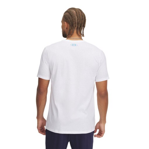 Męski t-shirt z nadrukiem Under Armour UA M Lc Fly In Logo SS - biały