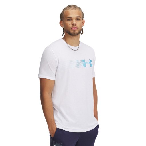 UNDER ARMOUR Męski tshirt z nadrukiem Under Armour UA M Lc Fly In Logo SS  biały Biało różowy