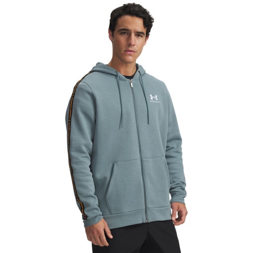 UNDER ARMOUR Meska bluza dresowa rozpinana z kapturem Under Armour UA Icon Fleece FZ Taping  niebieska Niebieski