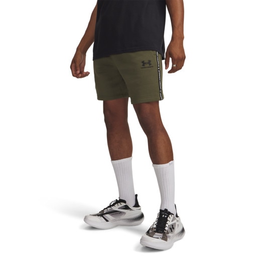Męskie spodenki dresowe Under Armour UA Icon Fleece Short Taping - khaki